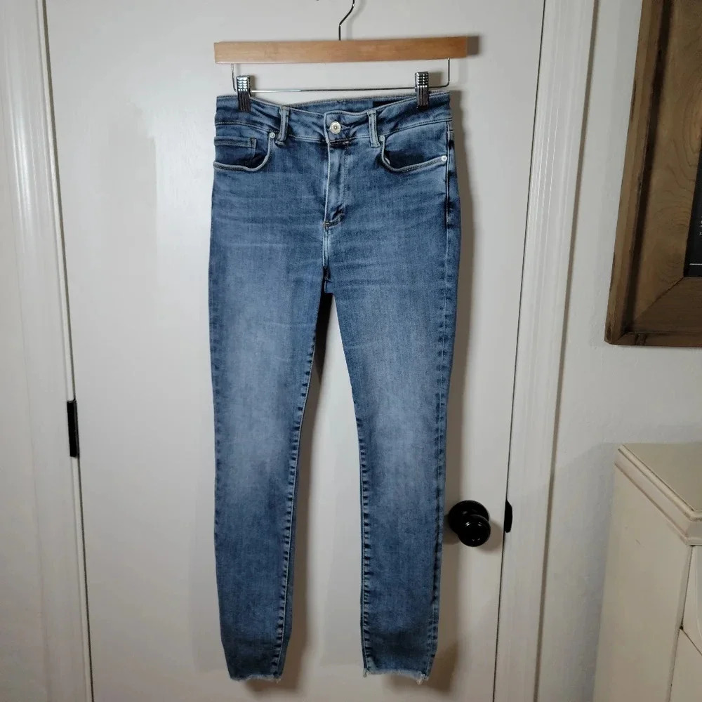 All Saints Ankle Length Super Skinny Blue Jeans